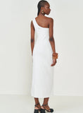 Vestido Midi Slim Com Recorte e Drapeado colcci