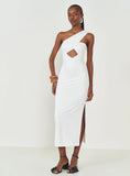 Vestido Midi Slim Com Recorte e Drapeado colcci
